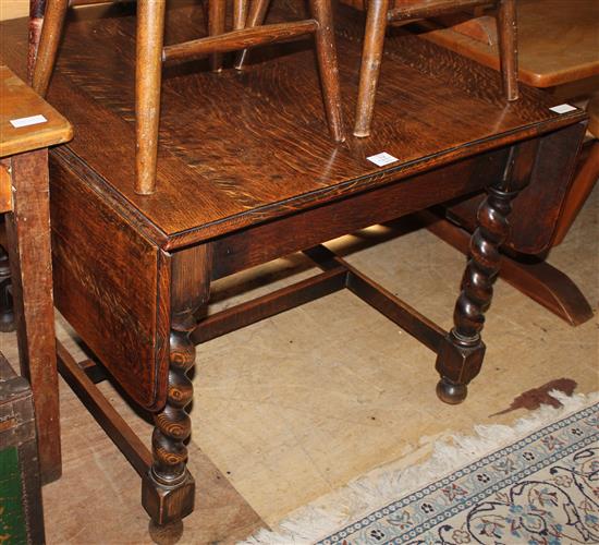 1920s oak drop flap dining table